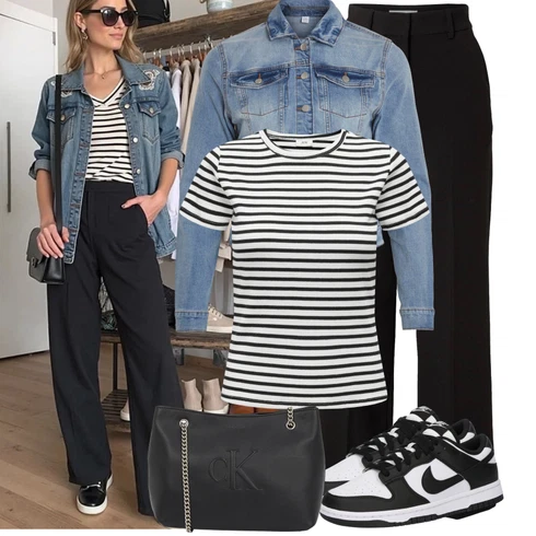 Kombinace Černá/Béžová Obleková Kalhoty/Marlene Kalhoty/Business Kalhoty/Široká Kalhoty/Kalhoty Bootcut/Kalhoty se Štěrbinou/Kalhoty s Vysokým Pasem Edited