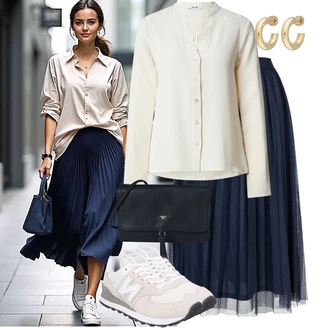 Outfit s Krémová/Bílá/Béžová Sport Tenisová bota/Bota na fitness/Gymnastická bota/Běžecká bota New Balance "Každodenní vzhled"