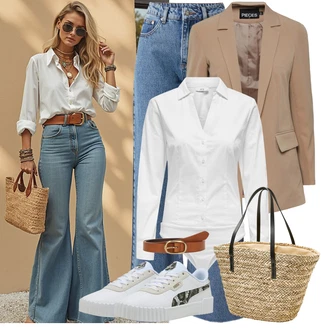 Moderní Matka nevěsty Outfit s Béžová Pieces "Módní outfit pro volný čas"Look: Kancelář, Business, Univerzitní, Unisex, Moderní, Cool