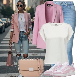 Outfit s Růžová/Béžová/Hnědá karl lagerfeld "Módní outfit pro volný čas"