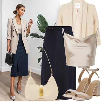 Šik Narozeniny Outfit s Béžová/Khaki Nezařazené Pieces "Outfit na léto"Look: Kancelář, Elegantní, Univerzitní, Šik, Disko, Nadrozměrné, Bar, Matriční Úřad, 60. narozeniny, Škola, Koncert, Den na pláži, 50. narozeniny, Den matek, Zvláštní příležitosti, Narozeniny