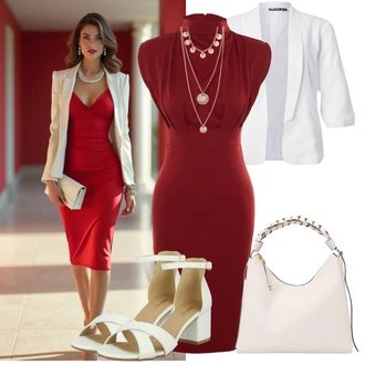 Outfit s Růžová/Zlatý Sada šperků/Náhrdelník/Bohatě zdobený Náhrdelník/Statement Náhrdelník Pilgrim "Outfit na léto"