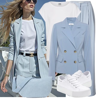 Výstřih kolem krku Outfit s Šedá/Bílá/Krémová Tričko/Jednoduchý Top/Tričko s vodopádovým výstřihem/Dlouhý Top/Dlouhá košile/Muskulární Tričko/Tričko nadměrné velikosti/Tričko s krátkým rukávem/Zavinovací Tričko About You "Outfit na léto"