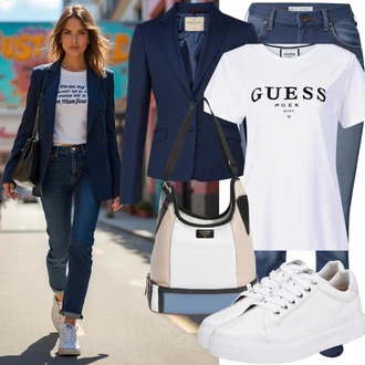 Vysoký Pas Outfit s Modrá/Světle modrá/Tmavě modrá Kožená bunda/Zimní bunda/Zkrácené Džíny/Navlékací džíny/Push up Džín/Kožená Pánská Bund/Kotníková Bota/Capri Džíny/High Waist Džínové Kalhoty/Kožené Boty/Dámské Džíny s Délkou 7/8/Slim Fit Džíny levi's ® "Perfektní pro léto"