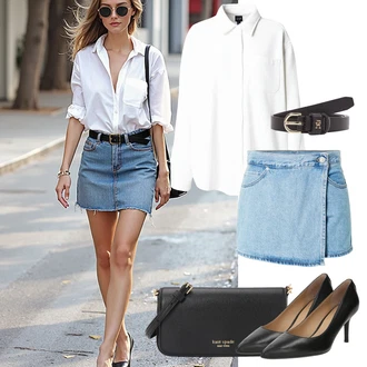 outfit mit Črna/Rjava/Bela Čevlj Poslovna Obutev/Udobna črpalka/Čevelj Z Visoko Peto/Visoka Peta Črpalka/Črpalka z Nizko Petom/Slingback Črpalka/Vintage Črpalka Polo Ralph Lauren "popoln poletni videz"