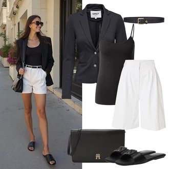 Okrogel izrez outfit mit Črna Srajca & majica velike velikosti/Bluza velika velikost/Tunika/Žensko spodnje perilo in kopalke JdY "popoln poletni videz"