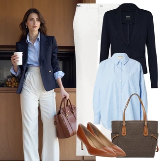 Hoja outfit mit Oranžna/Rjava/Bež Poslovna Obutev/Udobna črpalka/Elegantni Čevelj/Čevelj Z Visoko Peto/Visoka Peta Črpalka/Women's Leather shoes/Črpalka z Nizko Petom/Vintage Črpalka Polo Ralph Lauren "poslovni poletni videz"Look: Tek, Balet, Hoja