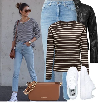 Krátká Outfit s Černá/Červená Motorkářské Bund/Kožené Bund/Motorkářská bunda/Bunda z Umělé Kůže Only "Praktický Vzhled"