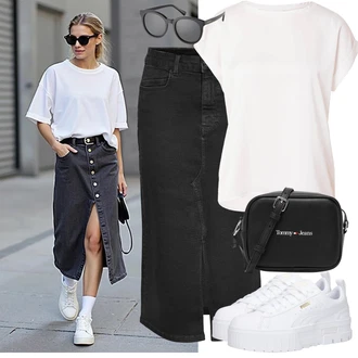 Dlouhé Outfit s Černá/Hnědá Pánská taška/Pásková taška/Taška/Klasická Taška Přes Rameno/Malá Taška/Taška na telefon/Brašna/Sportovní Taška Přes Rameno Tommy Jeans "Stylový vzhled pro volný čas"