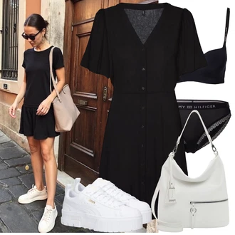 Outfit s Černá/Modrá/Tmavě modrá Podprsenka s kosticemi/Zmenšující Podprsenek/Podprsenka Bez Kostic/Push-Up Podprsenka/Vyztužený podprsenek/Prsatější střih podprsenky/Podprsenka Balconette/Měkká podprsenka/Bezdrátová podprsenka Tommy Hilfiger Underwear, Černá/Tmavě modrá/Tmavě šedá/Bílá Slip S Nízkým Pasem/Klasické kalhotky/Tanga/Brazilské Kalhotky/Průhledná kalhotka/Spodní kalhotky Tommy Hilfiger Underwear, Šedá/Béžová/Bílá/Stříbrný/Hnědá/Krémová Taška/Klasická Taška Přes Rameno/Taška Přes Rameno/Brašna/Sportovní Taška Přes Rameno Tamaris "Vzhled casual"