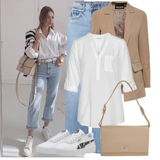 Moderní Matka nevěsty Outfit s Béžová Pieces "Praktický Vzhled"Look: Kancelář, Business, Univerzitní, Unisex, Moderní, Cool