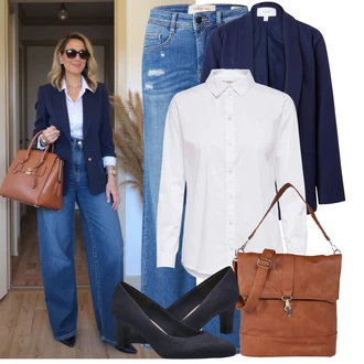 Outfit s Modrá/Světle modrá Zvonové Džíny/Džín s Širokou Nohavicí/Zimní bunda/Pánské tričko/Kožená Pánská Bund/Džíny Volného Střihu/Džíny Culottes/Džíny s Rozparkem Gang "Stylový vzhled pro volný čas"