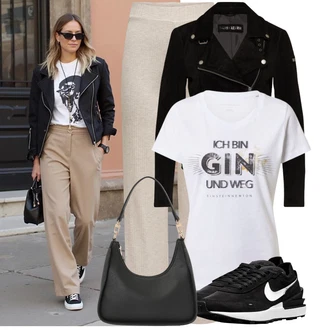 Outfit s Bílá/Krémová Mužské běžecké boty/Neformální tričko/Fancy tričko/Funkční tričko/Košile s potiskem/Tričko s potiskem/Zavinovací Tričko einstein & newton "Stylový vzhled pro volný čas"