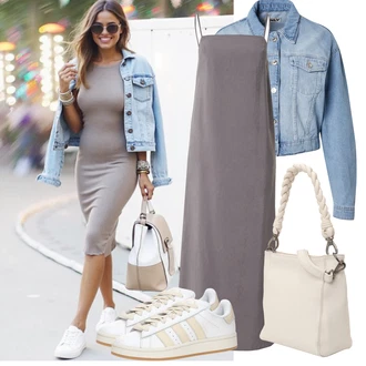 Outfit s Šedá/Hnědá/Fialová Šaty Na Ramínko/Šaty s Rozparkem/Šaty na tenké ramínko/Maxi Šaty/Podvazkové šaty/Dlouhé saténové šaty/Šaty S Rovným Střihem/Šaty s Kapsou/Šaty s laclem/Šaty s výstřihem Topshop "Skvělý pro volný čas"