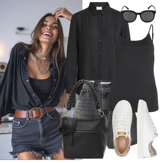 Dlouhé Outfit s Černá/Tmavě modrá/Hnědá Halenka s Dlouhým Rukávem/Neobvyklá Halenka/Blůza s knoflíčkem/Žehlení odolná blůza/Slip-on Halenka/Businessová Halenka/Halenka se Stojatým Límcem Vila "Skvělý pro volný čas"