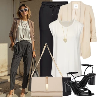 Vysoké Podpatky Outfit s Černá/Červená/Bílá/Hnědá Bota Sandál Na Podpatku/Sandál Na Širokém Podpatku/Páskový Sandál/Sandál s podpatkem Pull&Bear "Skvělý pro volný čas"