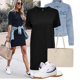 Outfit sa Crna Bluza i Tunika Tunika Only "Outfit na léto"