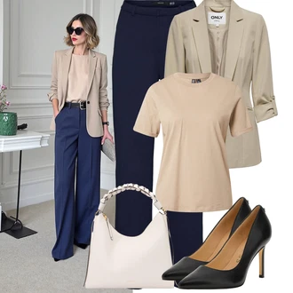 Léto Outfit s Khaki/Béžová/Hnědá/Bílá Only, Hnědá/Béžová/Khaki Mužské běžecké boty/Neformální tričko/Funkční tričko/Sportovní tričko Pieces "Outfit na Léto"