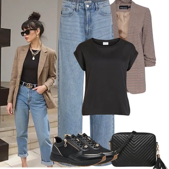 Outfity z džínu s Modrá/Světle Modrá Mom Jean/Baggy Džíny/Formální Košile/Džíny Culottes/Girlfriend Džíny/Dad Džíny/Vintage džíny/Džíny Volného Střihu Vila "Outfit na léto"