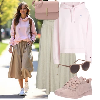 Outfit s Růžová Bota na fitness/Běžecká bota/Gymnastická bota/Tréninková bota Skechers "Hezký letní vzhled"