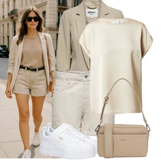 Šik Narozeniny Outfit s Khaki/Béžová/Hnědá/Bílá Nezařazené Only "Módní outfit pro volný čas"Look: Emo, Lehký, Kancelář, Elegantní, Šik, Business, Cool, Bar, Firemní večírek, Den matek, Koncert, 60. narozeniny, Zvláštní příležitosti, 50. narozeniny, Škola, Narozeniny