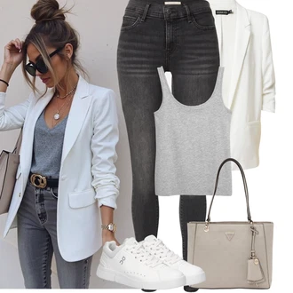 Outfity pro léto Cool s ?edá/Bé?ová/Hn?dá Obchodní Ta?ka/Ta?ka/Ta?ka P?es Rameno/Kancelá?ská Ta?ka/Shopper ta?ka/Sportovní Ta?ka P?es Rameno/Ta?ka Na Rameno Guess "Letní Outfit"Look: Rad, Klasické, Cool, Elegantní, Mom, Kancelá?, Premium, Vintage