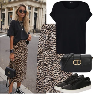 S nadýchanými rukávy Outfit s Tmavě modrá/Černá Tričko/Jednoduchý top/Tričko s vodopádovým výstřihem/Košile Carmen/Tričko nadměrné velikosti/Košilový top/Tričko s krátkým rukávem/Krátký top/Zavinovací Tričko Only "Tenue pour l'été"