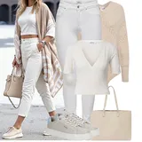 Outfity s bílými kardigany image