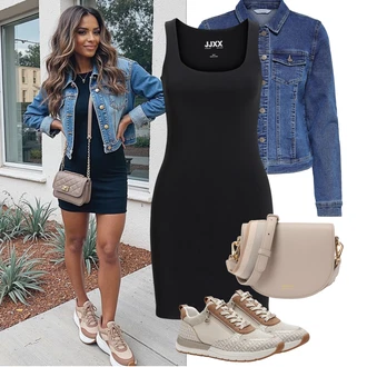 Outfity pro zábavu Elegantní, Sportovní s Béžová/Khaki/Hnědá Volnočasová bota/Pohodlná Bota/Kožené tenisky/Nízká Teniska/Úzká teniska/Teniska s dírkovaným vzorem/Tenisky s Bočním Zipem/Letní tenisky/Bota Na Pěší Turistiku/Zimní tenisky Tamaris "Letní Outfit"Look: Ležérní, Moderní, Venkovní, Chytrý příležitostný, Sportovní