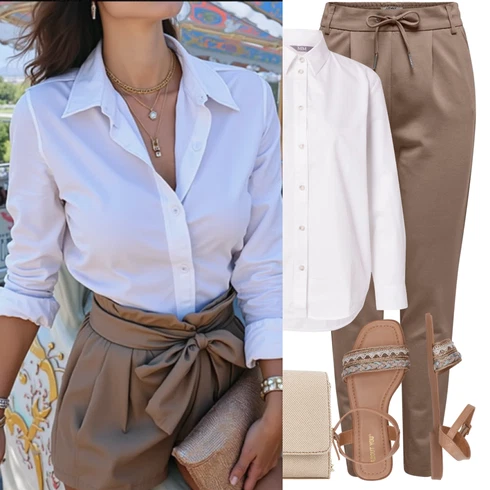 Kombinace Hnědá/Khaki/Šedá/Béžová/Fialová Kožená Kalhoty/Kalhoty z Umělé Kůže/Navlékací Kalhoty/Slinky Kalhoty/Jogger Kalhoty/Kalhoty s nášivkou uprostřed/Mrkvová Kalhoty Only