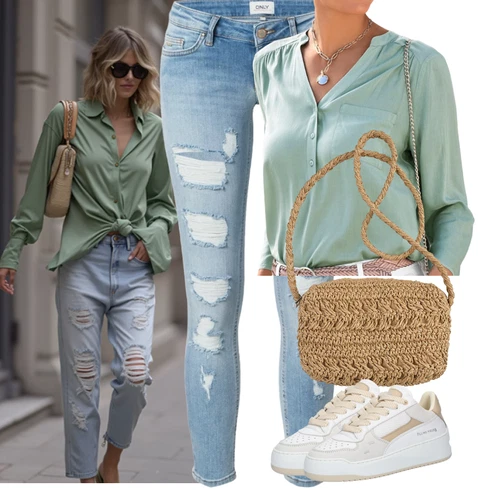 Kombinace Léto Tyrkysový/Zelená/Světle modrá/Světle zelená Blůza s knoflíčkem/Dlouhá Halenka/Halenka S 3/4 Rukávem/Slip-on Halenka/Kožená bunda/Halenkový Top/Tunikové Tričko/Jednobarevná Halenka/Klasická tunika Lascana