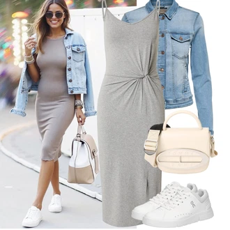 Dlouhé Outfit s Béžová/Bílá Taška Přes Rameno/Brašna/Malá Taška/Taška/Kancelářská Taška/Taška na Macbook/Průhledná taška/Obchodní Taška Tommy Jeans "Tenue pour l'été"