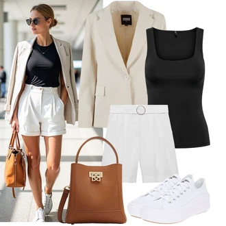 Outfity pro baculky Jaro s Béžová/Hnědá Obchodní Taška/Taška/Malá Taška/Kancelářská Taška/Brašna/Shopper taška/Sportovní Taška Přes Rameno/Taška Na Rameno Kazar "Tenue pour l'été"