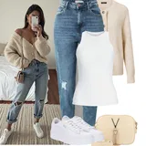 Outfity s boyfriend džíny na podzim image