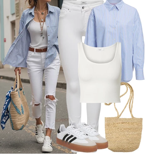 Kombinace Světle modrá/Modrá Halenkové Body/Žehlení odolná blůza/Blůza s knoflíčkem/Halenka se Stojatým Límcem/Businessová Halenka/Dlouhá Halenka/Halenka s Dlouhým Rukávem/Oversize Halenka/Slip-on Halenka jjxx kombinovat s Bílá/Krémová Kožená bunda/Slim Fit Džíny/Džín s Nízkým Pasem/Push up Džín/Džíny s Rozparkem/Džíny s Nízkým Sedem/Kožené Boty/Termální Džíny/Motorkářské Džíny Only