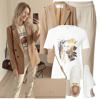 Dlouhé Outfit s Hnědá/Béžová Nezařazené SELECTED FEMME "Tenue pour l'été"
