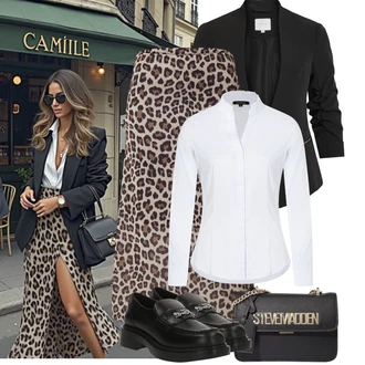 Outfity pro léto s Černá Kožená Pánská Bund/Smokingové sako/Elegantní Sako/Krátké Sako/Neformální Sako/Blůzové Sako/Boyfriend Sako/Kožená bunda pro muže/Blejzrové Bund Vila, Černá/Hnědá/Červená/Šedá Pánská taška/Taška Přes Rameno/Dopisová peněženka/Malá Taška/Brašna/Sportovní Taška Přes Rameno Steve Madden, Černá/Hnědá/Bílá Nízká bota na podpatku/Mokasín/Trotteur karl lagerfeld "Letní Outfit"