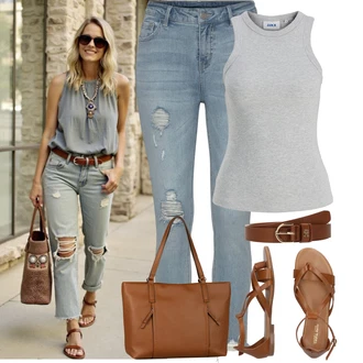 Outfity z džínu "Tenue pour l'été"