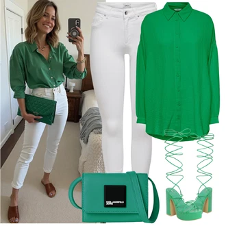 Outfity z džínu Vysoké Podpatky s Zelená/Neonové barvy/Tyrkysový Sandál Na Podpatku/Bota Na Podpatku/Šněrovací Lodička/Sandál s podpatkem/Šněrovací bota Nasty Gal "Tenue pour l'été"