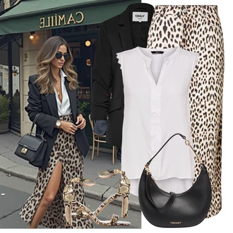 Outfity pro baculky Jaro s Bílá/Šedá/Hnědá Halenka Móda Pro Plnoštíhlou/Tunika Only "Tenue pour l'été"