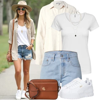 Outfit s Bílá/Stříbrný/Šedá/Krémová Tričko/Jednoduchý top/Mužské běžecké boty/Neformální tričko/Funkční tričko/Sportovní tričko Only "Pouliční styl oblečení"