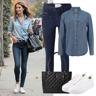 Poletje outfit mit Bela/Krem Superga Usnjene superge/Superge Nizka/Plato-Sneaker/Ozka Superga/Superge Z Bočno Zadrgo/Poletne superge Vagabond Shoemakers "udoben jesenski videz"