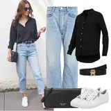 Outfiti z baggy kavbojkami image