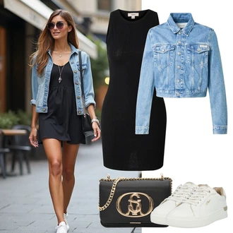 Hoja outfit mit Črna/Roza/Rdeča/Rumena/Zlati Torba za čez ramo/Torbica za čez ramo/Torba za čez ramo/Billfold/Mini torbica/Torbica za mobilni telefon/Satchel torba Steve Madden "udoben poletni videz"Look: Golf, Jahanje, Hoja