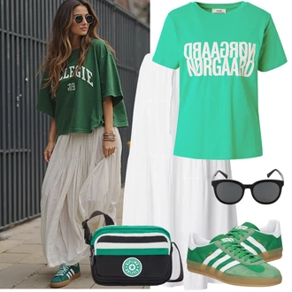 Outfit s Zelená/Tmav? zelená Vintage Teniska/Úzká Teniska Adidas Originals "Vzhledy pro volný ?as"