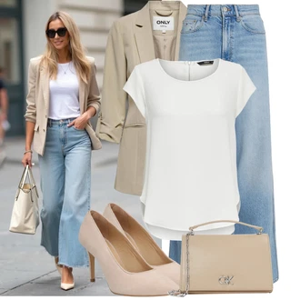 Šik Narozeniny Outfit s Khaki/Béžová/Hnědá/Bílá Nezařazené Only "Jedinečný volnočasový outfit"Look: Emo, Lehký, Kancelář, Elegantní, Šik, Business, Cool, Bar, Firemní večírek, Den matek, Koncert, 60. narozeniny, Zvláštní příležitosti, 50. narozeniny, Škola, Narozeniny