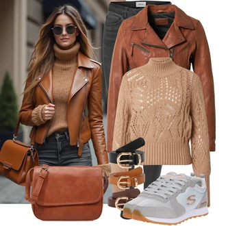 Outfit s Šedá/Khaki/Světle šedá/Tmavě šedá Skinny Kalhoty/Džínové Legíny/Jeggings/Tregíny Only "Trendový podzimní outfit"