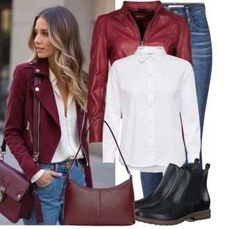 Outfity z džínu Párty s Bílá/Krémová Halenkové Body/Halenka se Stojatým Límcem/Halenka Slim Fit/Blůza s knoflíčkem/Businessová Halenka/Halenka s Dlouhým Rukávem/Žehlení odolná blůza JdY "Podzimní outfit pro každý den"Look: Bar, Svátek cukru, Matriční Úřad, Biřmování, Galavečer, Párty, Škola, Koncert, 40. narozeniny