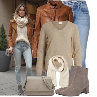 Outfity z 90. let Styl s Sv?tle modrá Ko?ená bunda/Ko?ené Boty/Zimní bunda/Kotníková Bota/High Waist D?ínové Kalhoty/Navlékací d?íny/D?íny s Rozparkem/Push up D?ín levi's ® "Nápadný look na podzim"