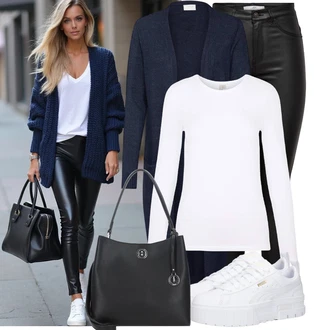 Matka nev?sty Outfit s Tmav? modrá Móda Pro Plno?tíhlou Pletenina ve?kej ve?kosti/?aty Móda Pro Plno?tíhlou Vila "Trendový podzimní outfit"